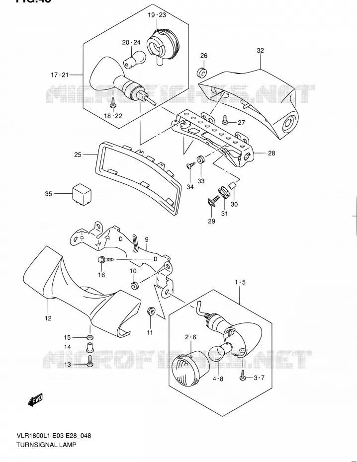 CLIGNOTANTS Suzuki MOTO 1800 INTRUDER 2011  VLR1800 L1/VLR1800T L1 (E03,E28,E33)