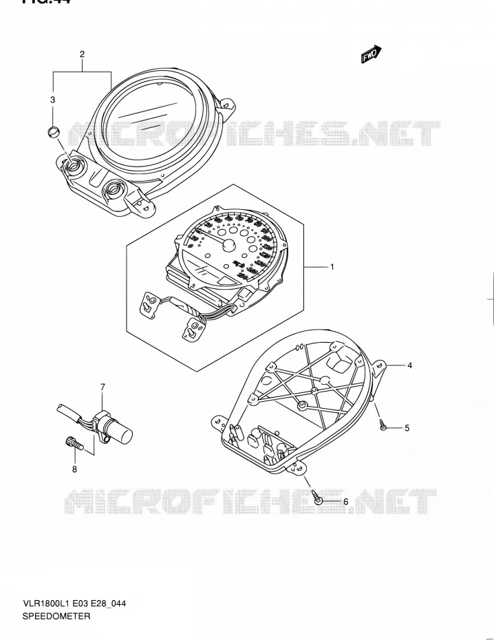 COMPTEUR (VLR1800TL1 E03) Suzuki MOTO 1800 BOULEVARD 2011  VLR1800 L1/VLR1800T L1 (E03,E28,E33)