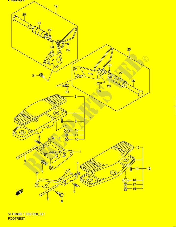 REPOSE PIED (VLR1800L1 E03) pour Suzuki BOULEVARD 1800 2011