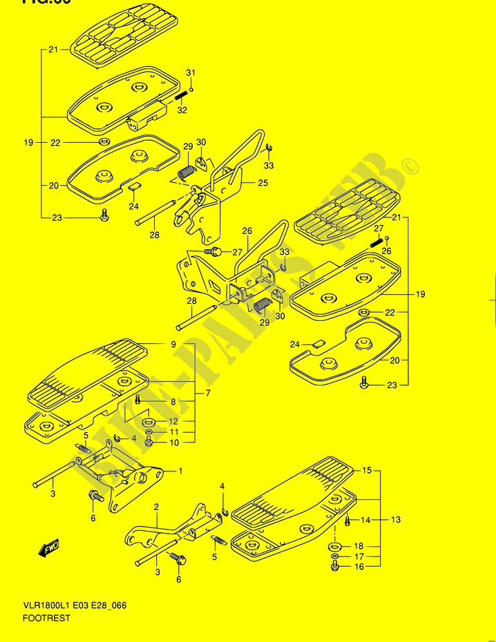 REPOSE PIED (VLR1800TL1 E33) pour Suzuki BOULEVARD 1800 2011