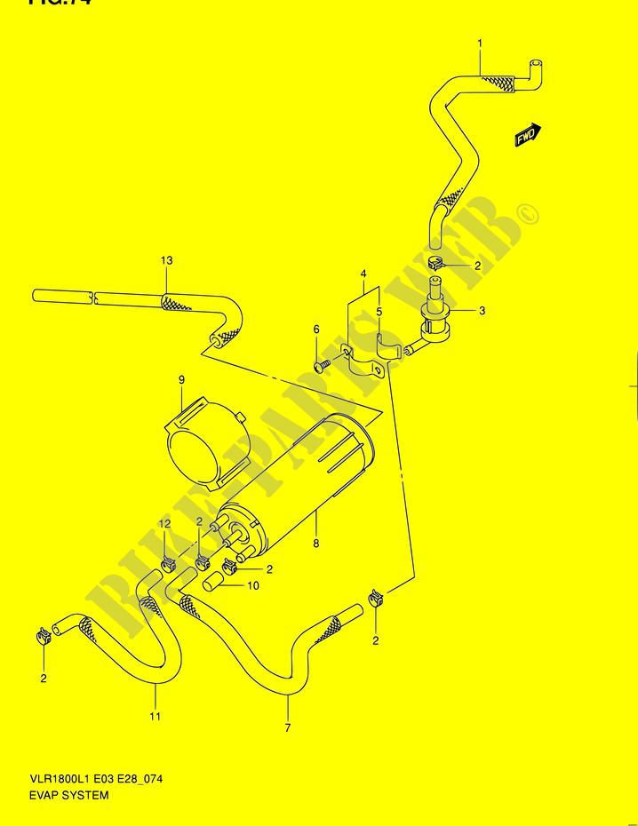 SYSTÈME DE RECYCLAGE VAPEURS CARBURANT (VLR1800L1 E33) pour Suzuki BOULEVARD 1800 2011