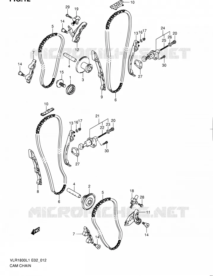 DISTRIBUTION Suzuki MOTO 1800 INTRUDER 2011  VLR1800L1/VLR1800TL1(E24)
