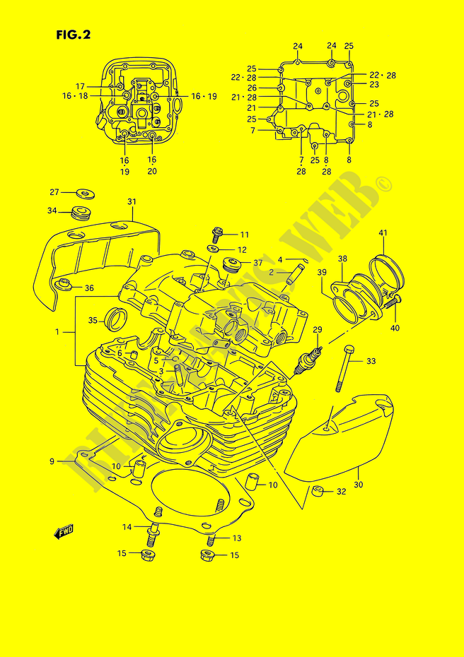 CULASSE (REAR) pour Suzuki INTRUDER 1400 1987