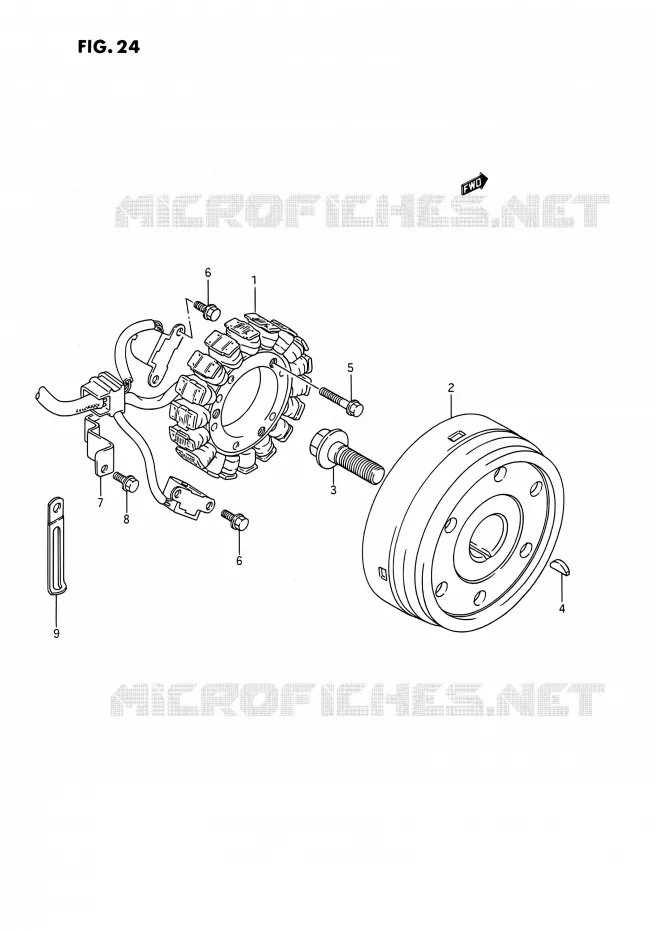ALLUMAGE ROTOR - STATOR Suzuki MOTO 1400 INTRUDER 1990  VS1400GLPL/VS1400GLFL(E01,E04,E17,E21,E22,E39)
