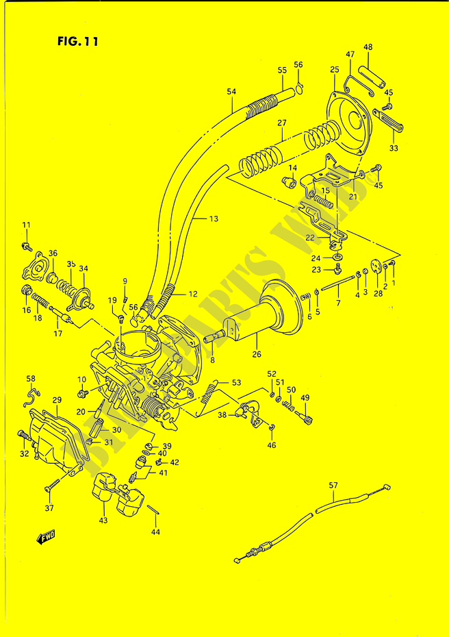 CARBURATEUR (FRONT)(MODELE H/J/K/L/M/N/P/R) pour Suzuki INTRUDER 1400 1991