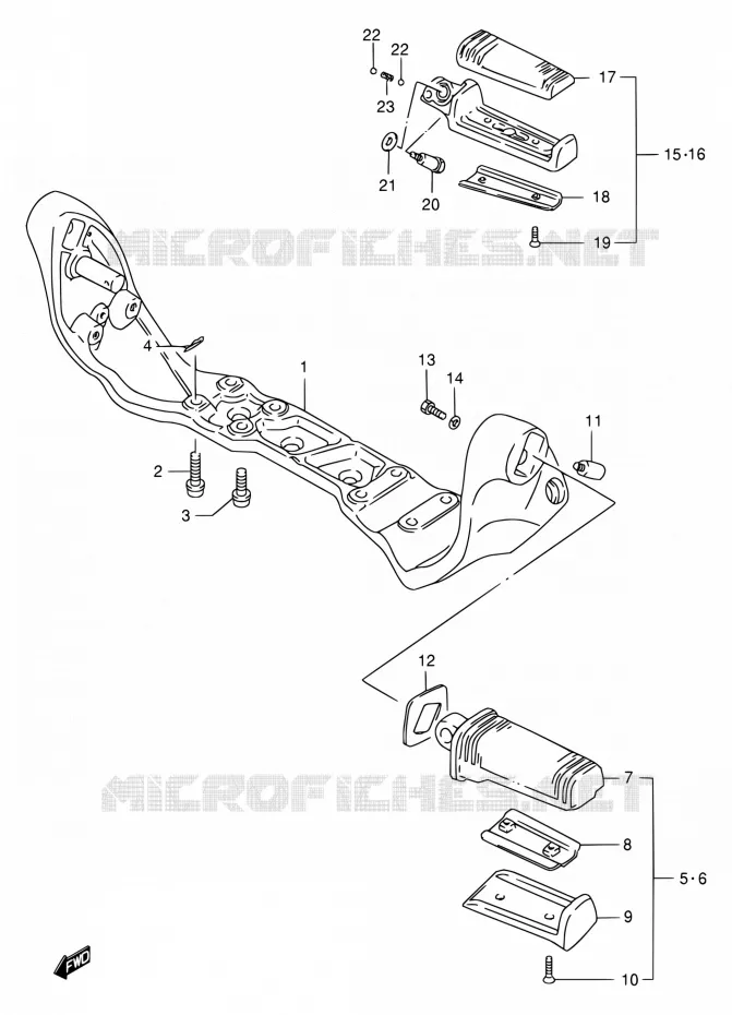 REPOSE PIED Suzuki MOTO 1400 INTRUDER 2003  VS1400GLPK3(E17,E22,E34)