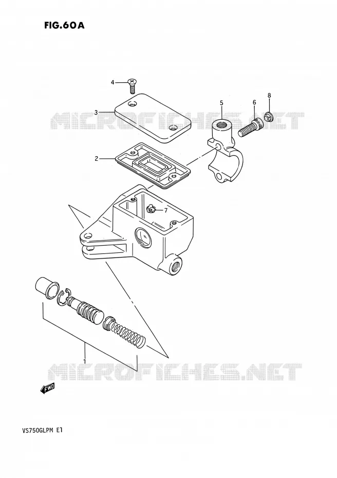 MAITRE CYLINDRE AVANT (VS750GLPJ/GLPK/GLPL/GLPM) Suzuki MOTO 750 INTRUDER 1985  VS750GLF(E02)