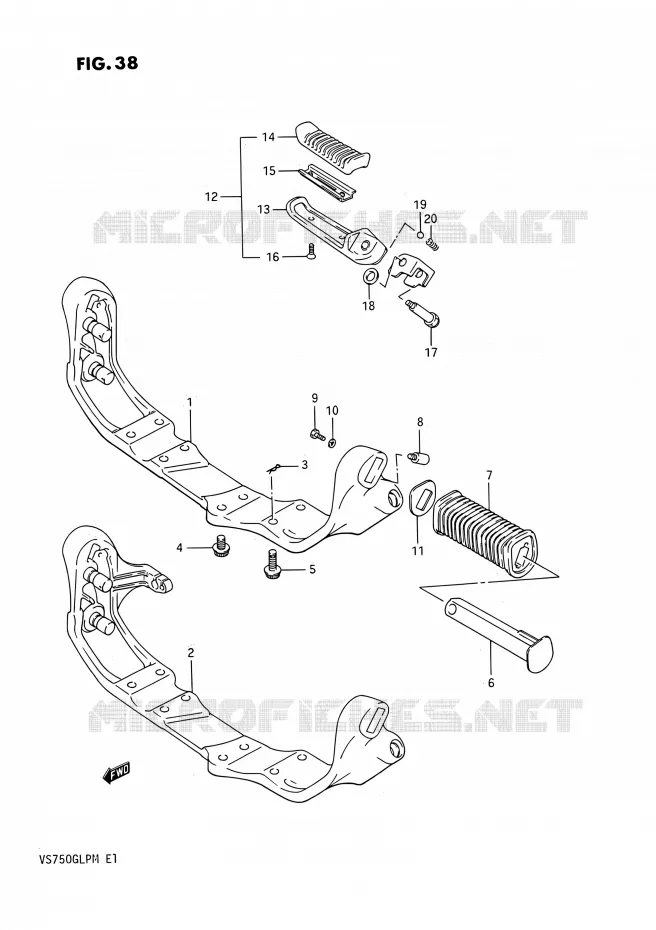 REPOSE PIED (MODELE F/G) Suzuki MOTO 750 INTRUDER 1985  VS750GLF(E02)
