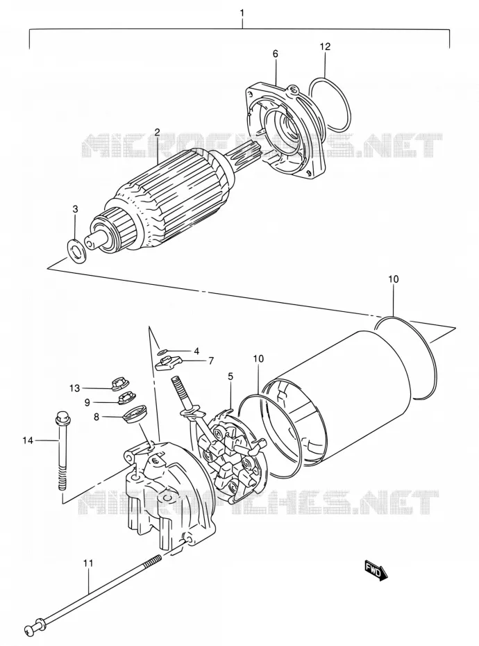 DEMARREUR Suzuki MOTO 800 INTRUDER 1994  VS800GL R (E02,E04,E17,E18,E21,E22,E25,E34,E53)