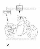ETIQUETTE D'AVERTISSEMENT pour Suzuki INTRUDER 800 2002