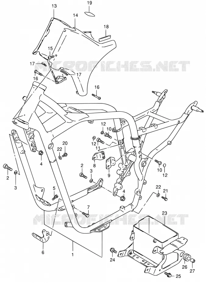 CADRE Suzuki MOTO 800 INTRUDER 2001  VS800GL K1 (E03,E28,E33)
