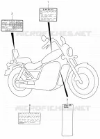 ETIQUETTE D'AVERTISSEMENT pour Suzuki INTRUDER 800 2002