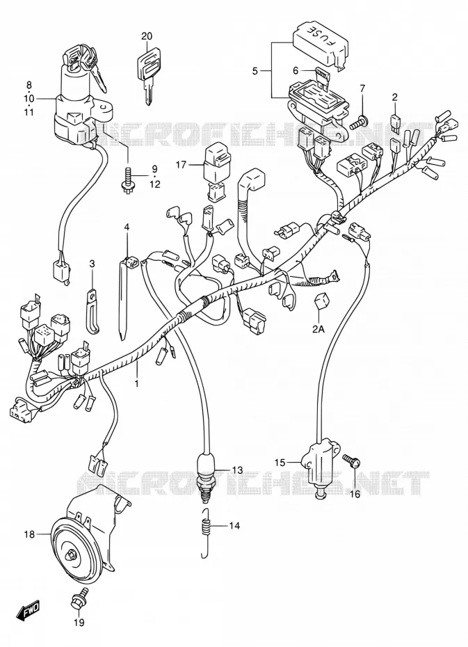 FAISCEAU ELECTRIQUE Suzuki MOTO 800 VX 1990  VX800 L/VX800U L
