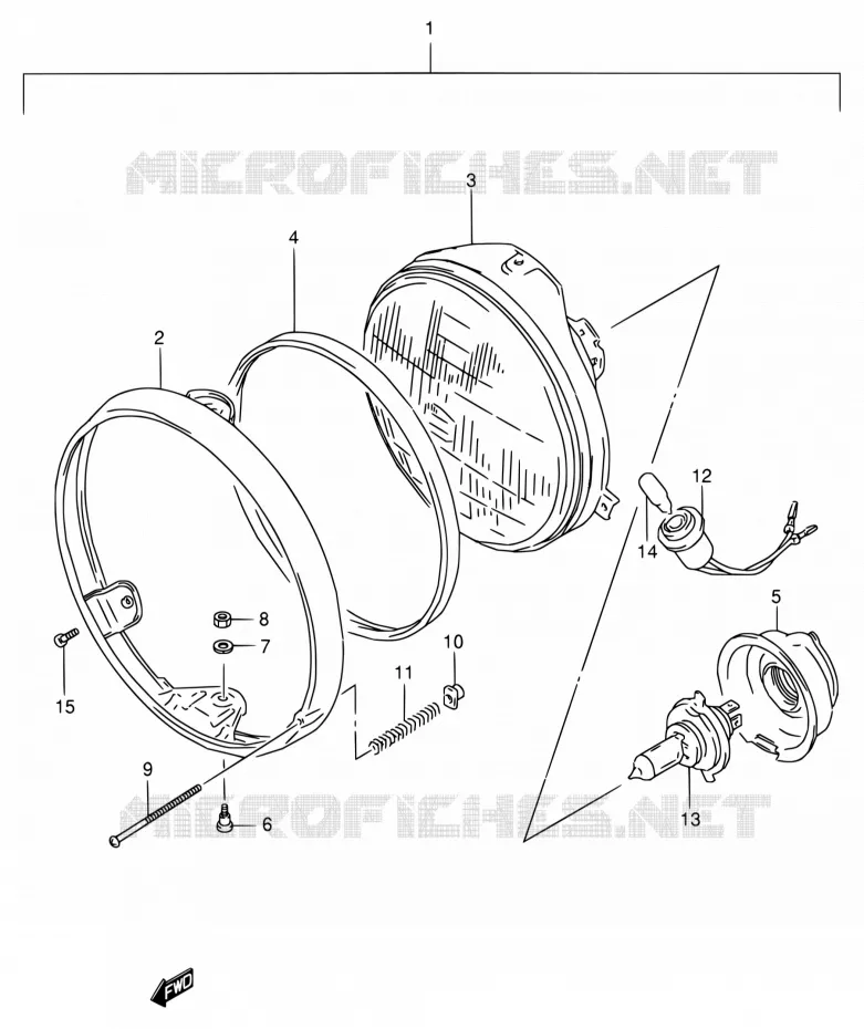 PHARE (MODEL P/R E02,E24) Suzuki MOTO 800 VX 1991  VX800 M/VX800U M