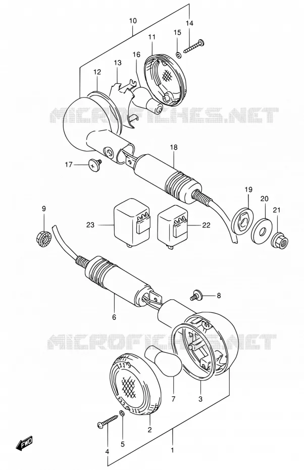 CLIGNOTANTS (MODELE L/M/N/P/R) Suzuki MOTO 800 VX 1992  VX800 N/VX800U N