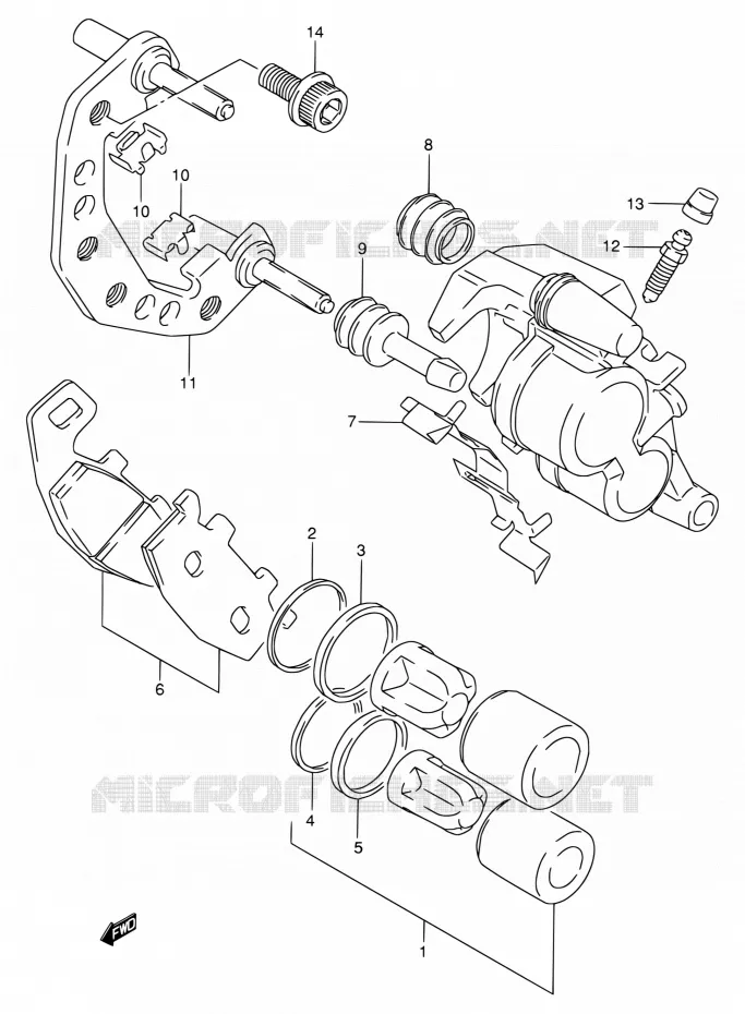 ETRIER DE FREIN AVANT (MODELE L/M/N/P/R) Suzuki MOTO 800 VX 1992  VX800 N/VX800U N