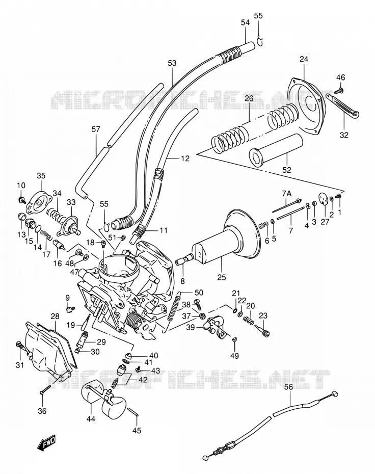 CARBURATEUR (FRONT) Suzuki MOTO 800 VX 1994  VX800 R/VX800U R