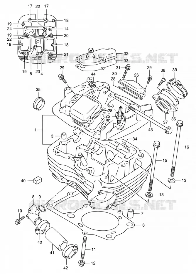 CULASSE (REAR) Suzuki MOTO 800 VX 1994  VX800 R/VX800U R