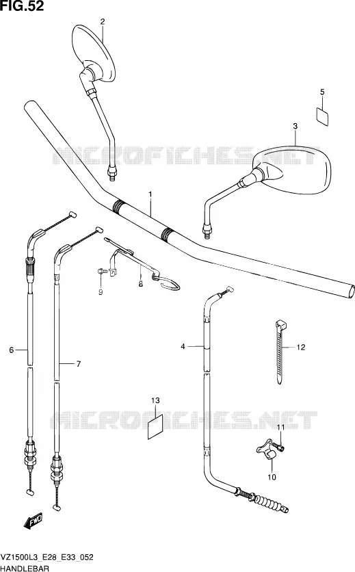 GUIDON Suzuki MOTO 1500 BOULEVARD 2013  VZ1500 L3 (E03,E28,E33)