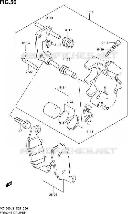 DURITE DE FREIN AVANT Suzuki MOTO 1500 BOULEVARD 2013  VZ1500 L3 (E19)