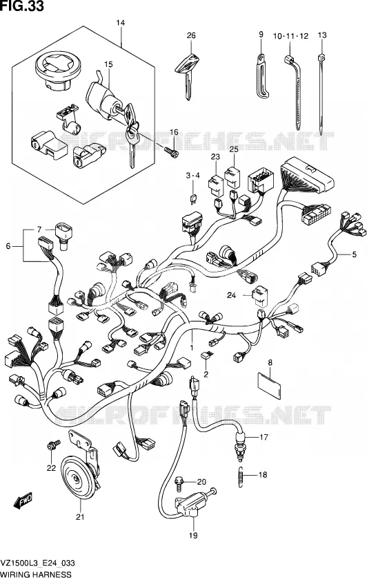 FAISCEAU ELECTRIQUE Suzuki MOTO 1500 BOULEVARD 2013  VZ1500 L3 (E24)