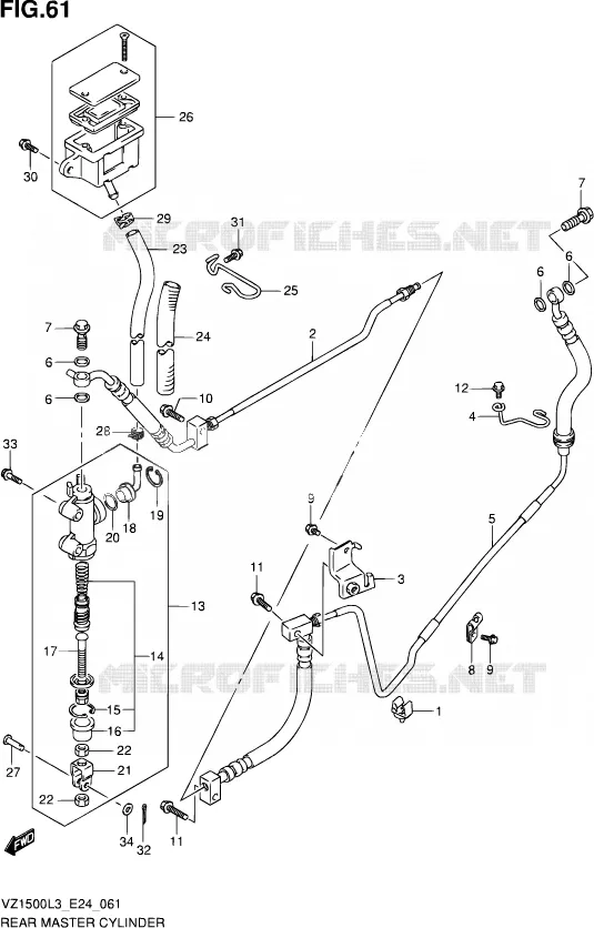 MAITRE CYLINDRE ARRIERE Suzuki MOTO 1500 BOULEVARD 2013  VZ1500 L3 (E24)