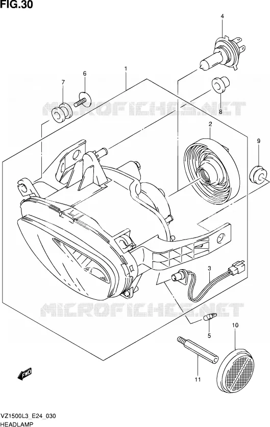 PHARE Suzuki MOTO 1500 BOULEVARD 2013  VZ1500 L3 (E24)
