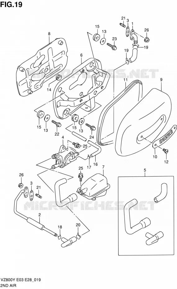 SYSTEME RECYCLAGE GAZ ECHAPPEMENT Suzuki MOTO 800 MARAUDER 2000  VZ800Y(E03,E28,E33)