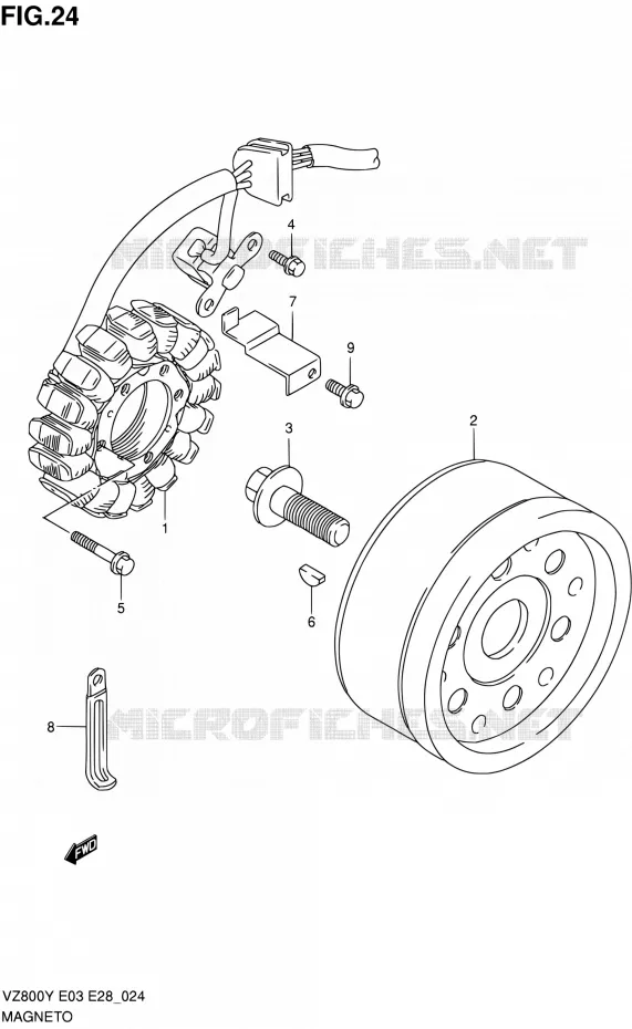 ALLUMAGE ROTOR - STATOR Suzuki MOTO 800 MARAUDER 2003  VZ800K3(E03,E28,E33)