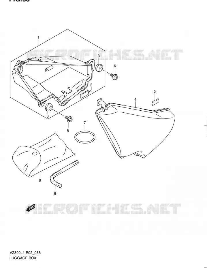 COFFRE Suzuki MOTO 800 INTRUDER 2012  VZ800L1(E19)