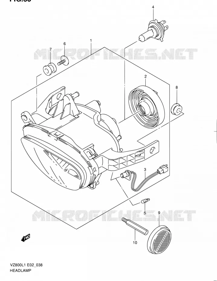 PHARE (VZ800L1 E24) Suzuki MOTO 800 INTRUDER 2012  VZ800L1(E19)