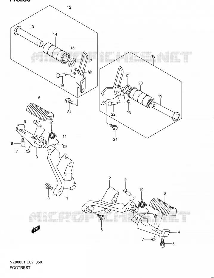 REPOSE PIED Suzuki MOTO 800 BOULEVARD 2011  VZ800L1(E19)