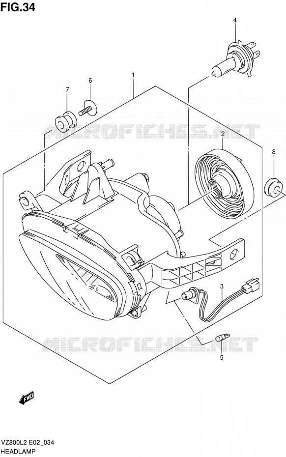 PHARE (VZ800L2 E19) Suzuki MOTO 800 INTRUDER 2012  VZ800L2(E19)