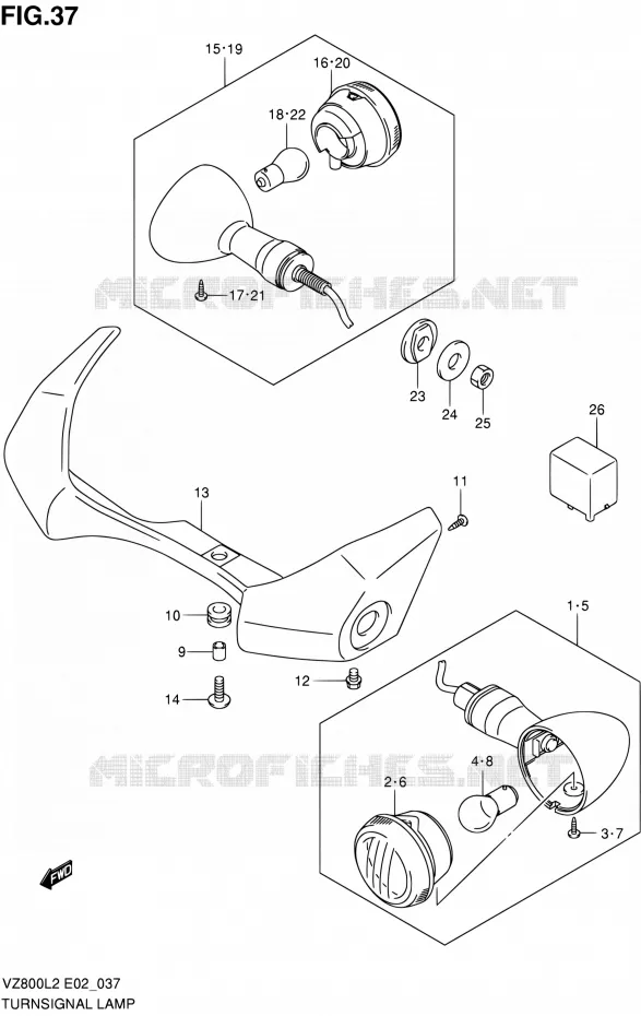 CLIGNOTANTS Suzuki MOTO 800 INTRUDER 2012  VZ800L2(E24)