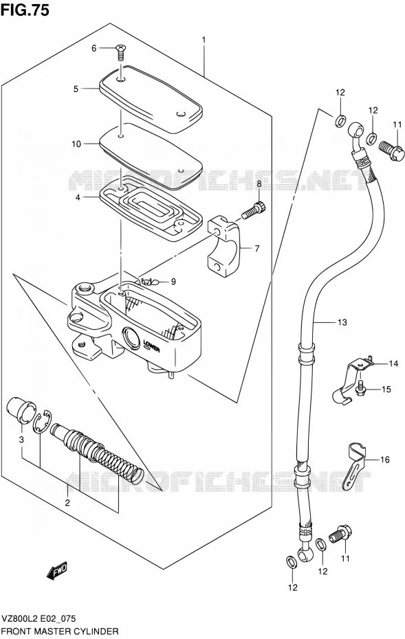 MAITRE CYLINDRE AVANT Suzuki MOTO 800 INTRUDER 2012  VZ800L2(E24)