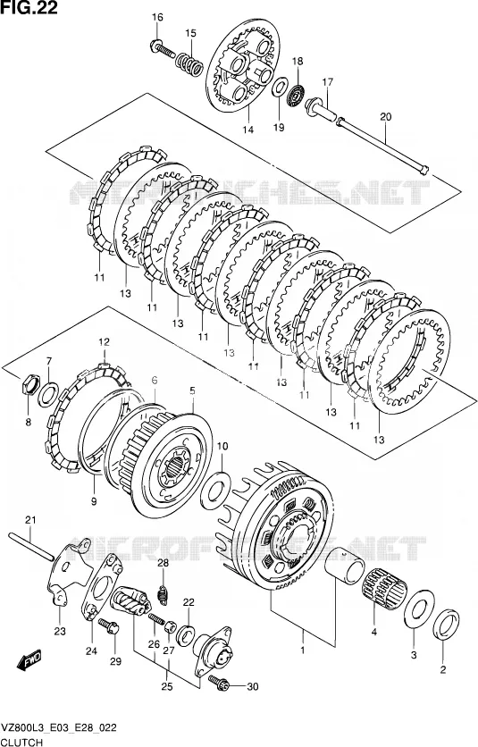 EMBRAYAGE Suzuki MOTO 800 MARAUDER 2013  VZ800 L3 (E03,E28,E33)