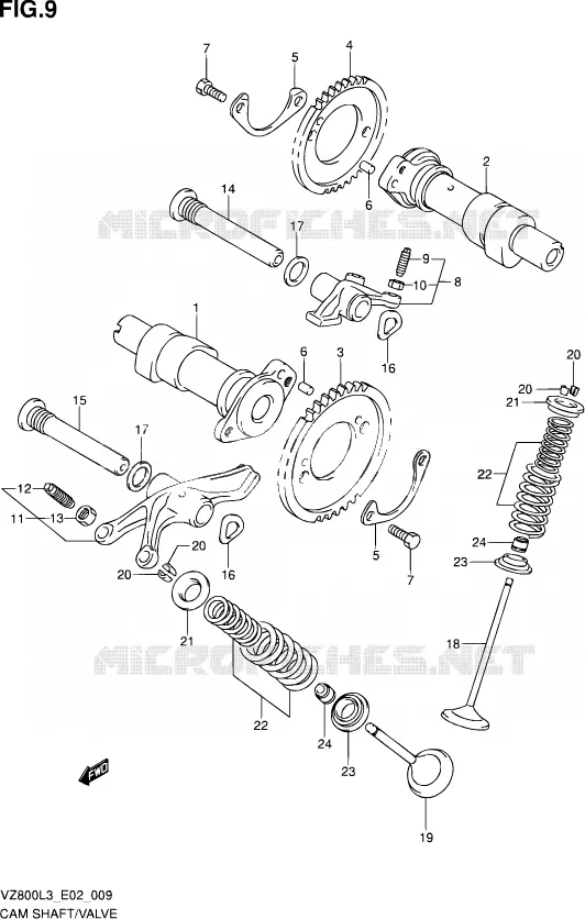 ARBRE A CAMES - VALVE Suzuki MOTO 800 INTRUDER 2013  VZ800 L3 (E19)