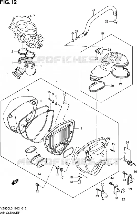 FILTRE A AIR Suzuki MOTO 800 INTRUDER 2013  VZ800 L3 (E19)