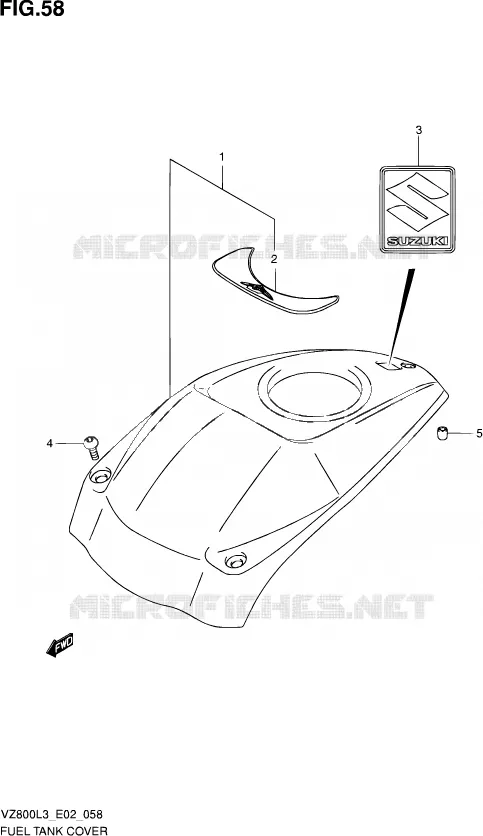 RESERVOIR D'ESSENCE - COUVERCLES Suzuki MOTO 800 MARAUDER 2013  VZ800 L3 (E24)