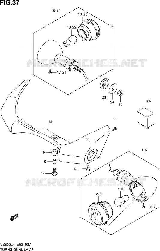 CLIGNOTANTS Suzuki MOTO 800 INTRUDER 2015  VZ800 L4 (E19)