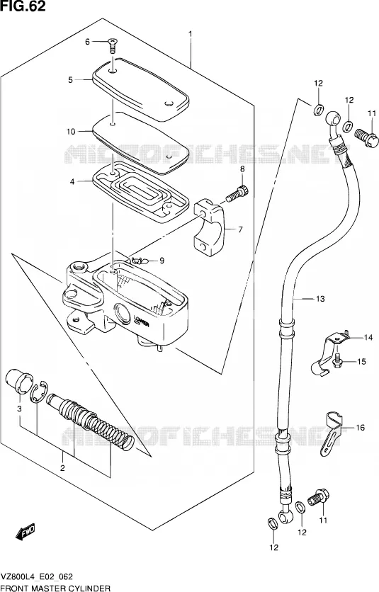 MAITRE CYLINDRE AVANT Suzuki MOTO 800 INTRUDER 2015  VZ800 L4 (E19)
