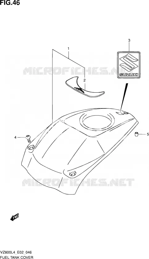 RESERVOIR D'ESSENCE - COUVERCLES Suzuki MOTO 800 INTRUDER 2015  VZ800 L4 (E19)
