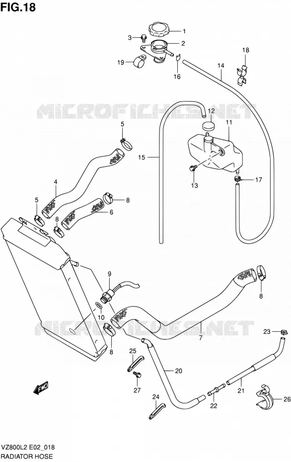 DURITE DE RADIATEUR Suzuki MOTO 800 INTRUDER 2012  VZ800UEL2