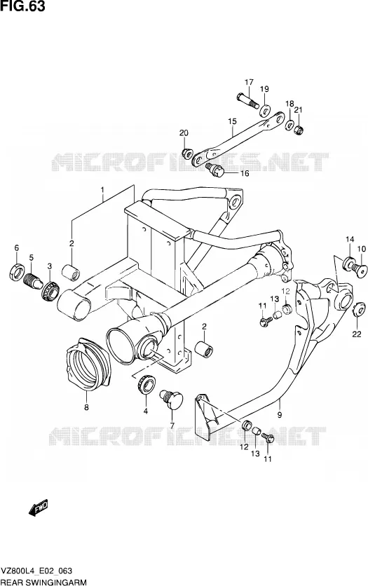 BRAS OSCILLANT ARRIERE Suzuki MOTO 800 MARAUDER 2014  VZ800UE L4 (E19)