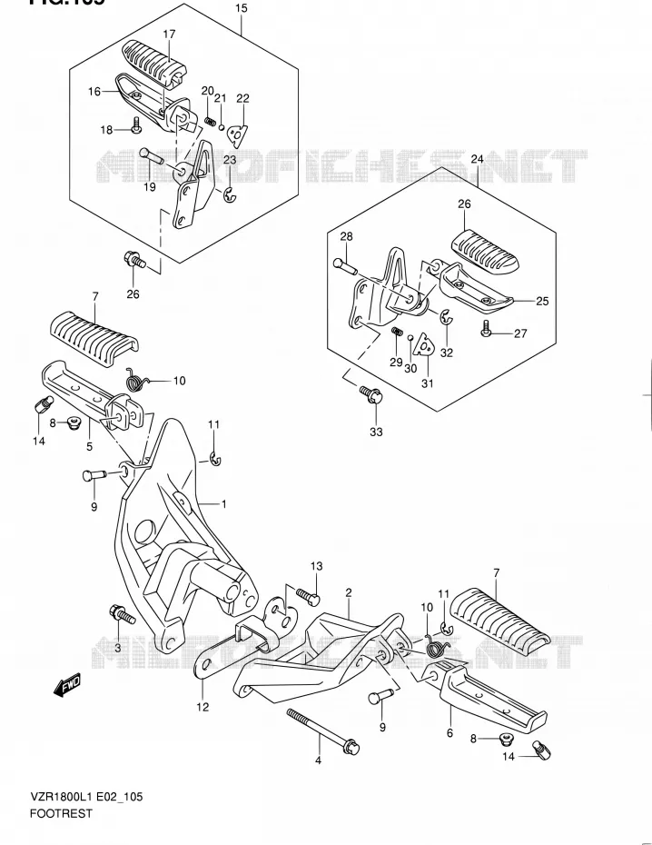REPOSE PIED Suzuki MOTO 1800 INTRUDER 2011  VZR1800L1(E24)