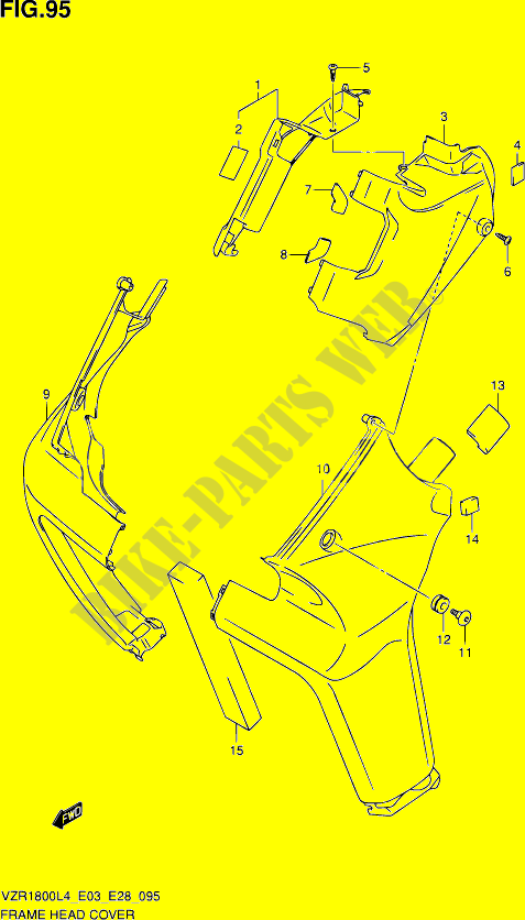 COUVERCLES DE CADRE AVANT (VZR1800L4 E33) pour Suzuki INTRUDER 1800 2014