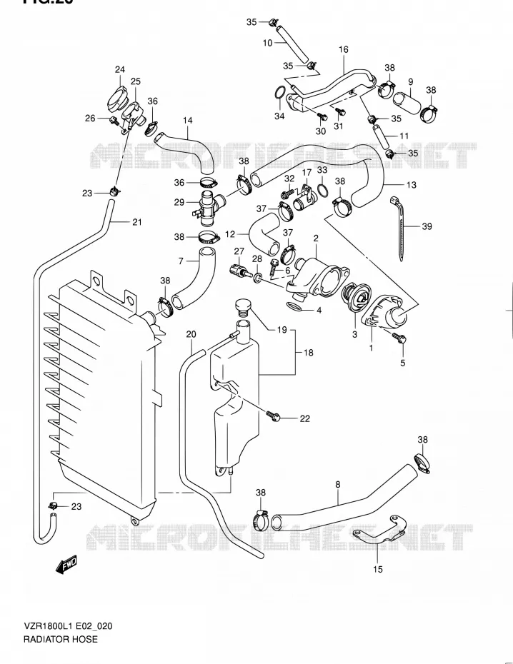 DURITE DE RADIATEUR Suzuki MOTO 1800 INTRUDER 2012  VZR1800UFL1(E19)