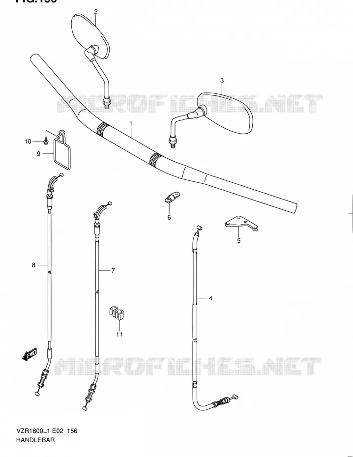 GUIDON (VZR1800L1 E24) Suzuki MOTO 1800 INTRUDER 2012  VZR1800UFL1(E19)