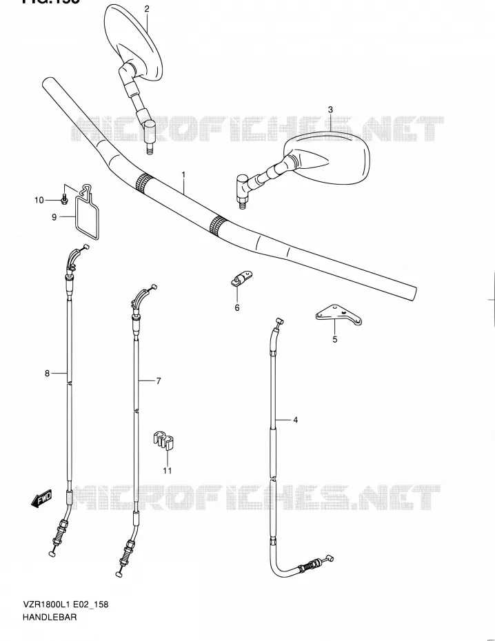 GUIDON (VZR1800ZL1 E02) Suzuki MOTO 1800 INTRUDER 2011  VZR1800ZL1(E24)
