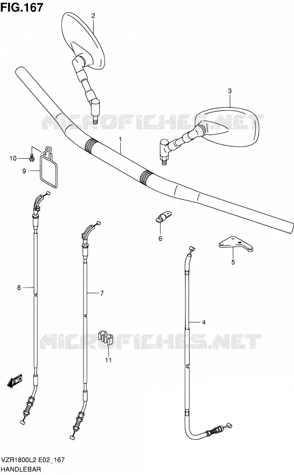 GUIDON (VZR1800L2 E02) Suzuki MOTO 1800 INTRUDER 2012  VZR1800ZL2(E19)